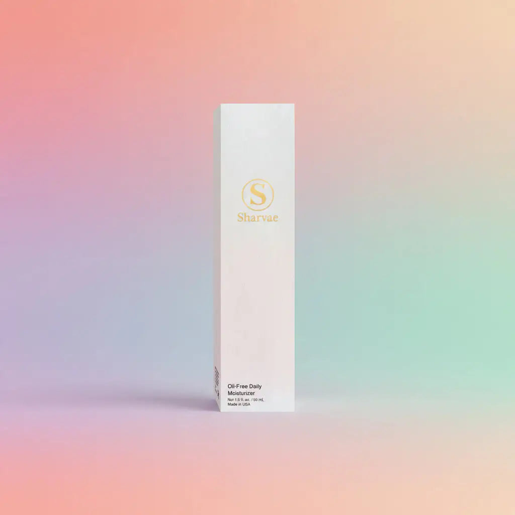 THE SHARVAE Aure Oil-Free Daily Moisturizer in its box in USA